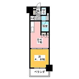 パークアクシス日本橋兜町 1DKの間取図画像