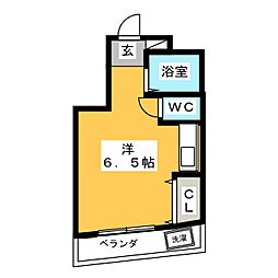 ハイツ栄 4階ワンルームの間取り