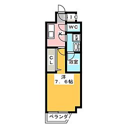 オーキッドレジデンス森下 1Kの間取図画像