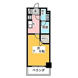 ブランシエスタ両国 1Kの間取図画像