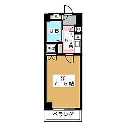 カーサツツミ 1Kの間取図画像