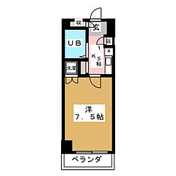 カーサツツミ 1Kの間取図画像