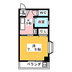 DANハイツ 1Kの間取図画像