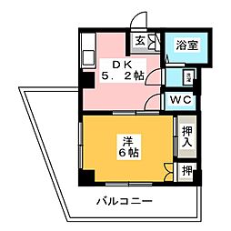 ジャスティー亀戸a 1DKの間取図画像