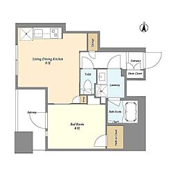 ドゥーエ両国IV 1LDKの間取図画像