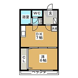 両国三和コーポ 1DKの間取図画像