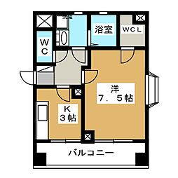 五番館 10階1Kの間取り