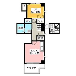 La Paix Skytree 6階1LDKの間取り