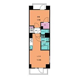 S-RESIDENCE押上South 2階1Kの間取り
