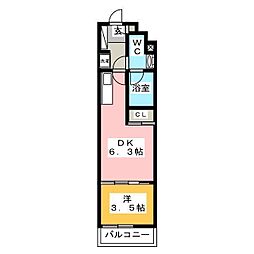 PARKAXIS入谷 1DKの間取図画像