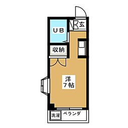 ヴィスタハウスNo.5 ワンルームの間取図画像