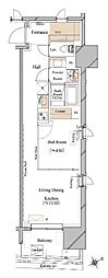 ブランシエスタ浅草蔵前 1LDKの間取図画像