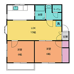 蓮田ビル 2LDKの間取図画像