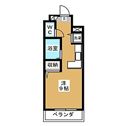 長谷川ハイツ ワンルームの間取図画像