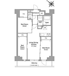 コンフォリア・リヴ豊洲キャナル 2階3LDKの間取り