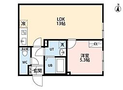 PARK LILA住吉 3階1LDKの間取り