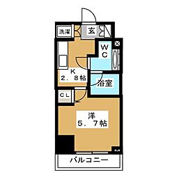 コンフォリア両国ＤＥＵＸ 5階1Kの間取り