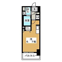 エスティメゾン大島 ワンルームの間取図画像
