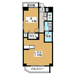 アビタシオン・創 1LDKの間取図画像