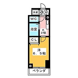 レジディア大島 1Kの間取図画像