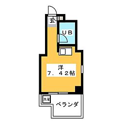 菊屋ビル ワンルームの間取図画像
