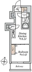 グランカーサ大島 1DKの間取図画像