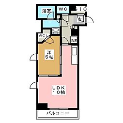 ParkAxis菊川 1LDKの間取図画像
