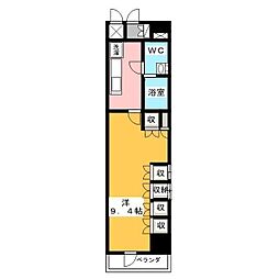 スペーシア住吉 1Kの間取図画像