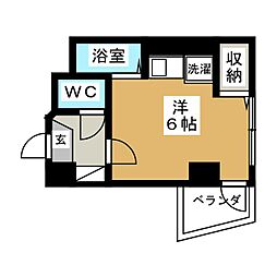 北村ビル ワンルームの間取図画像