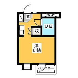 千歳プラザ ワンルームの間取図画像