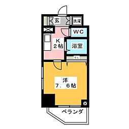 レジディア大島 1Kの間取図画像