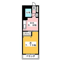 マンション・タカホ 1DKの間取図画像