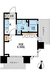 Aden清澄白河 1Kの間取図画像