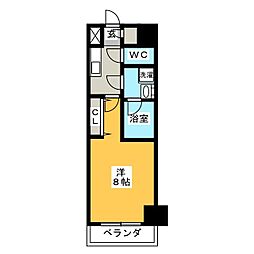 LUNIQ新御徒町I 13階1Kの間取り