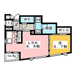 ブラントン日本橋大伝馬町 6階1LDKの間取り
