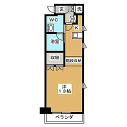 レジディア上野御徒町 4階1LDKの間取り