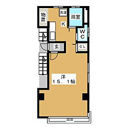 蔵前KTビル ワンルームの間取図画像
