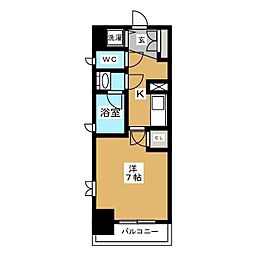 レジディア神田東 1Kの間取図画像