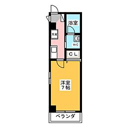 ユシマ新和ビル 1Kの間取図画像