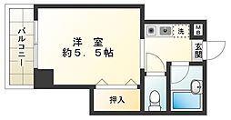 勝どき第3関根ビル 2階ワンルームの間取り