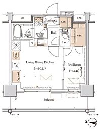 ブランシエスタ木場 1LDKの間取図画像