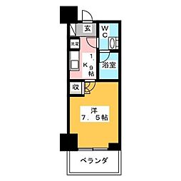 MFPRコート木場公園 1Kの間取図画像
