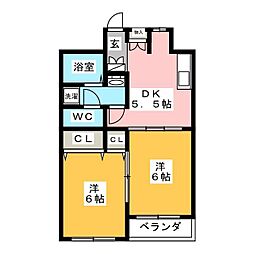 プライムアーバン勝どき 2DKの間取図画像