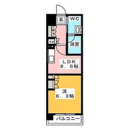 エスティメゾン豊洲レジデンスC棟 1LDKの間取図画像