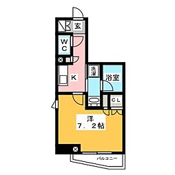 プラウドフラット清澄白河2 1Kの間取図画像