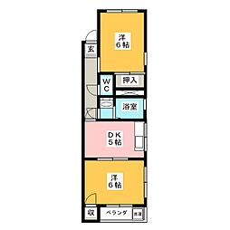 ハイツ協和 1LDKの間取図画像