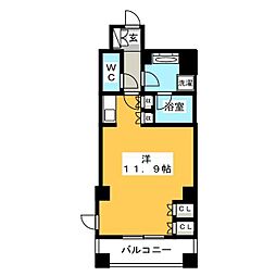 レジディア月島 1DKの間取図画像