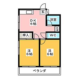 タムタムタウン 2DKの間取図画像