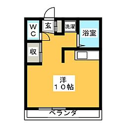 ル・モンド三田 ワンルームの間取図画像