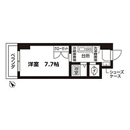 ローズウッド・ハイツ門前仲町 1Kの間取図画像